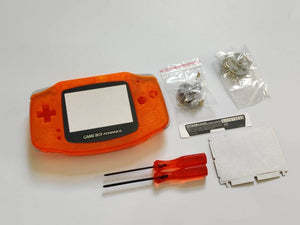 GBA Nintendo Game Boy Advance Clear Orange Replacement Shell for IPS