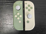 Custom Nintendo Switch JoyCon Matcha Green & Light Cream Joycon Controller