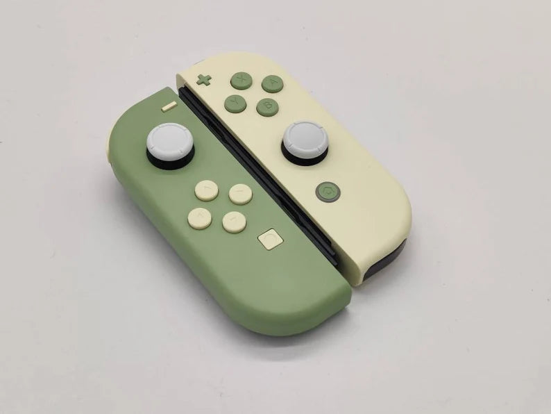 Custom Nintendo Switch JoyCon Matcha Green & Light Cream