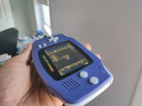 Gameboy Advance Solid indigo Blue IPS V2 MOD 10 Level Brightness Level