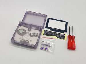 GameBoy Advance SP Clear Purple Replacement Housing Shell for GBA SP