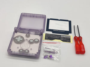 GameBoy Advance SP Clear Purple Replacement Housing Shell for GBA SP