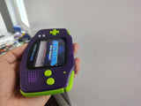 Gameboy Advance purple with Lime Green Buttons IPS V2 MOD 10 Level Brightness Level