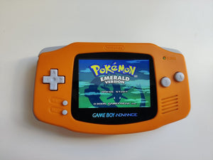 Gameboy Advance Solid Orange IPS V2 MOD 10 Level Brightness Level